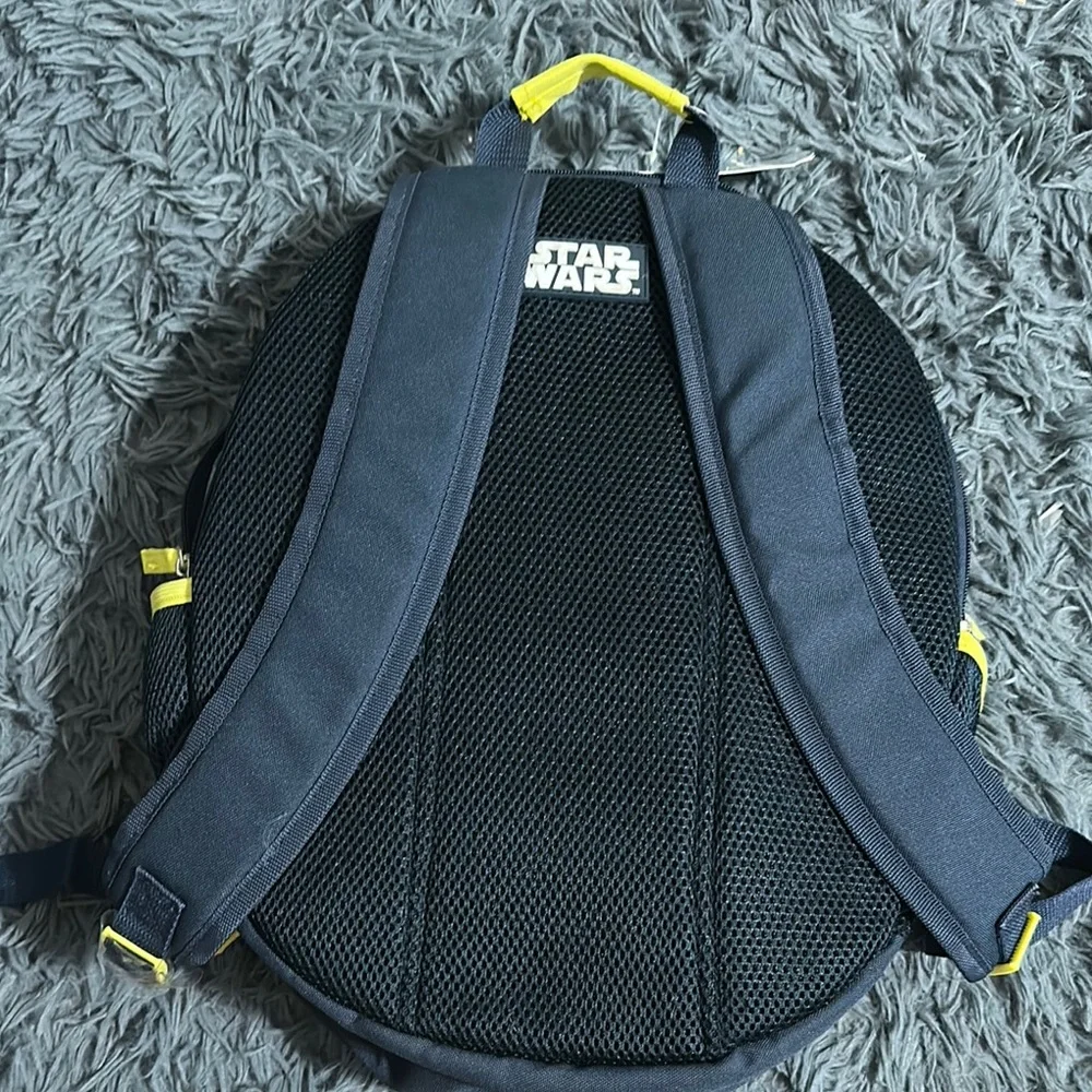 Disney Mandalorian Helmet Kids Backpack - Gray and Yellow
